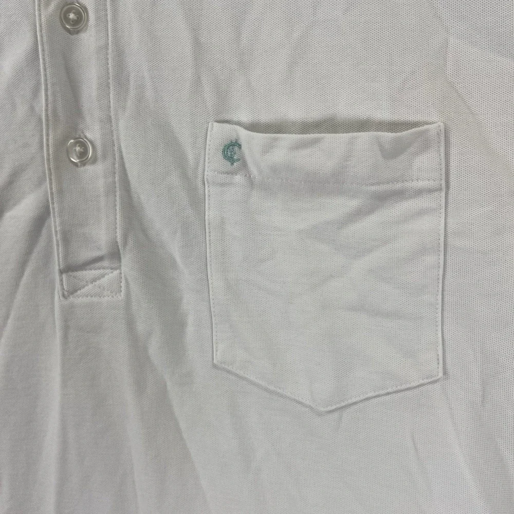 Criquet Shirt Mens XL Polo White Short Sleeve 100% Pima Cotton Chest Pocket Peru